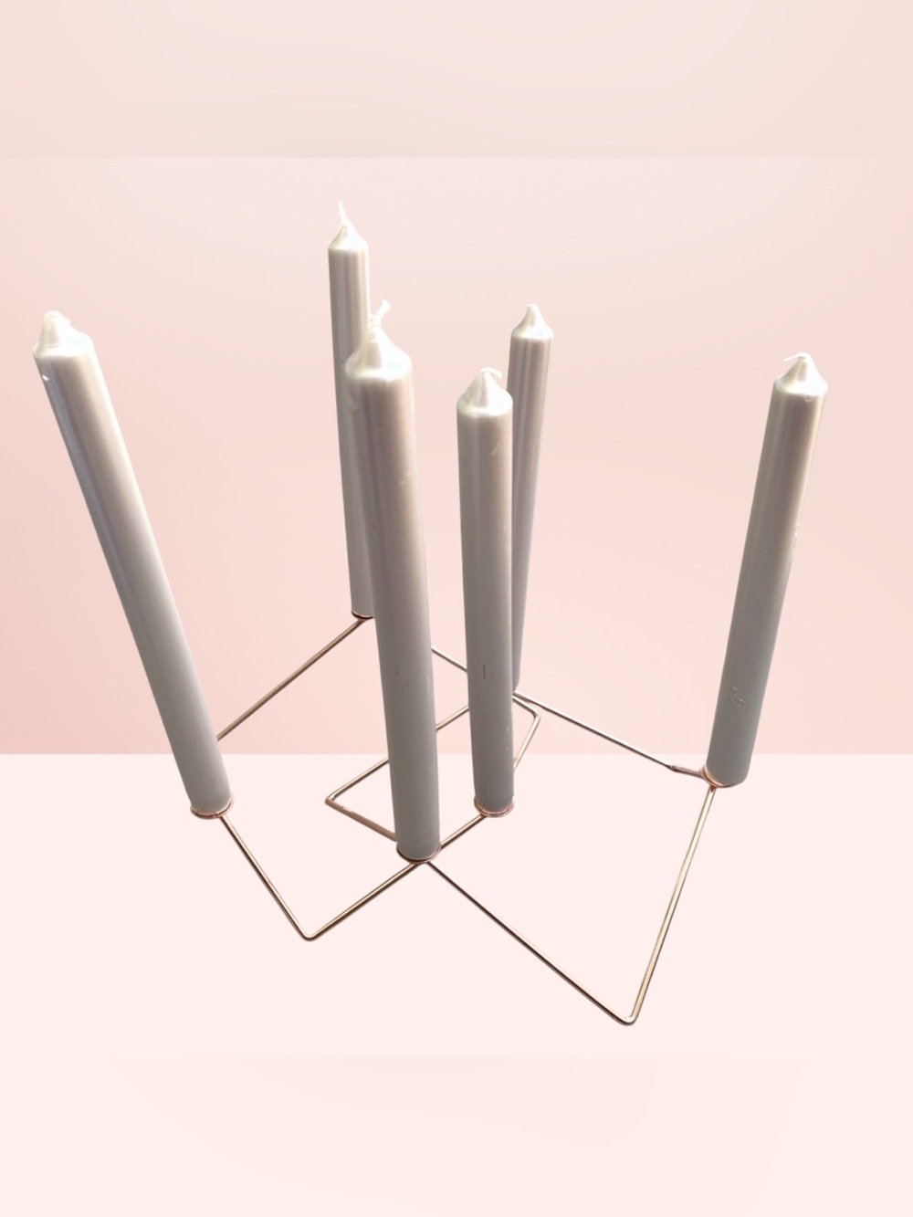 Rose gold candle holder. Holds 6 of any type of wax candle.